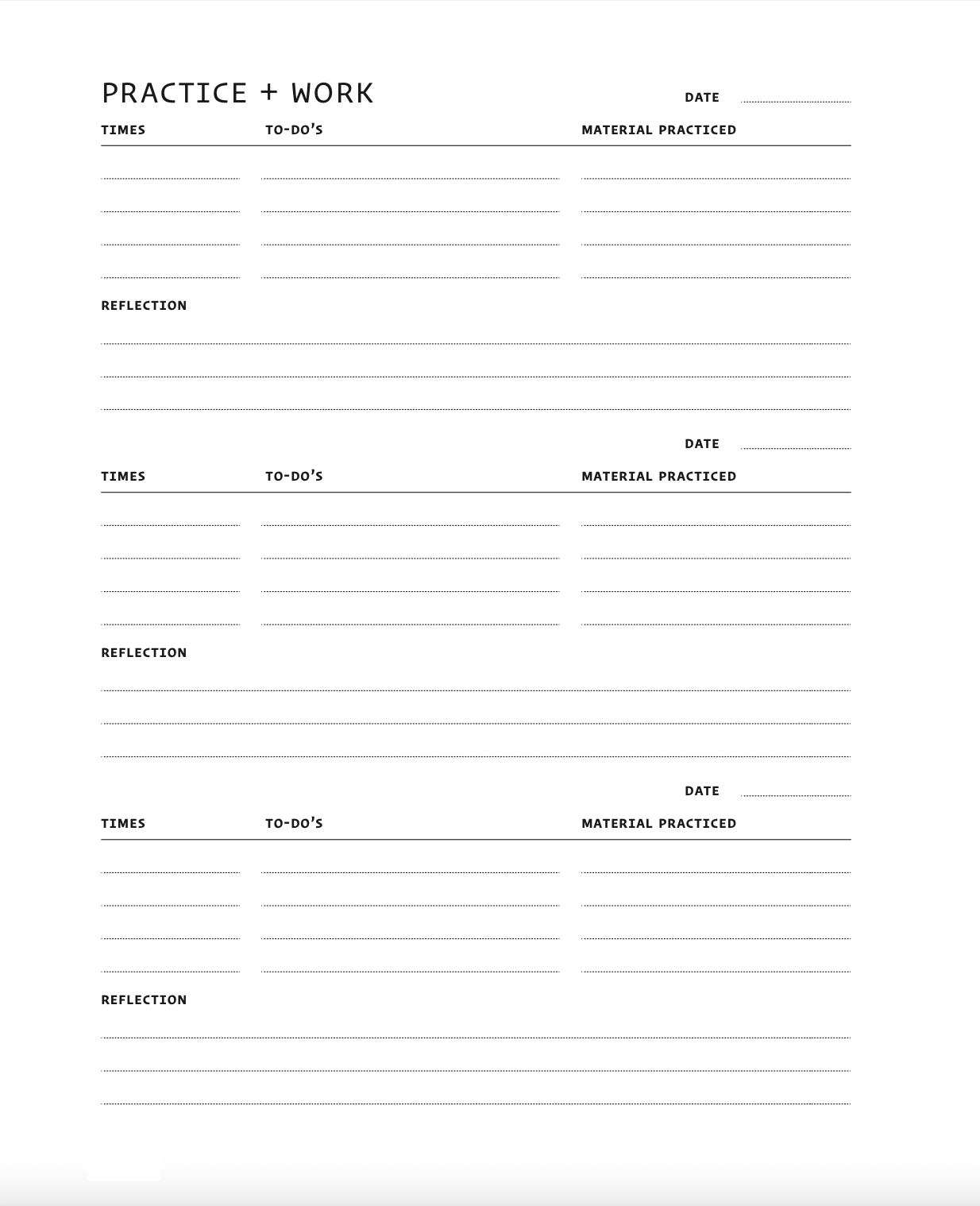 Liquidrum Practice Journal Sheets (DIGITAL DOWNLOAD)