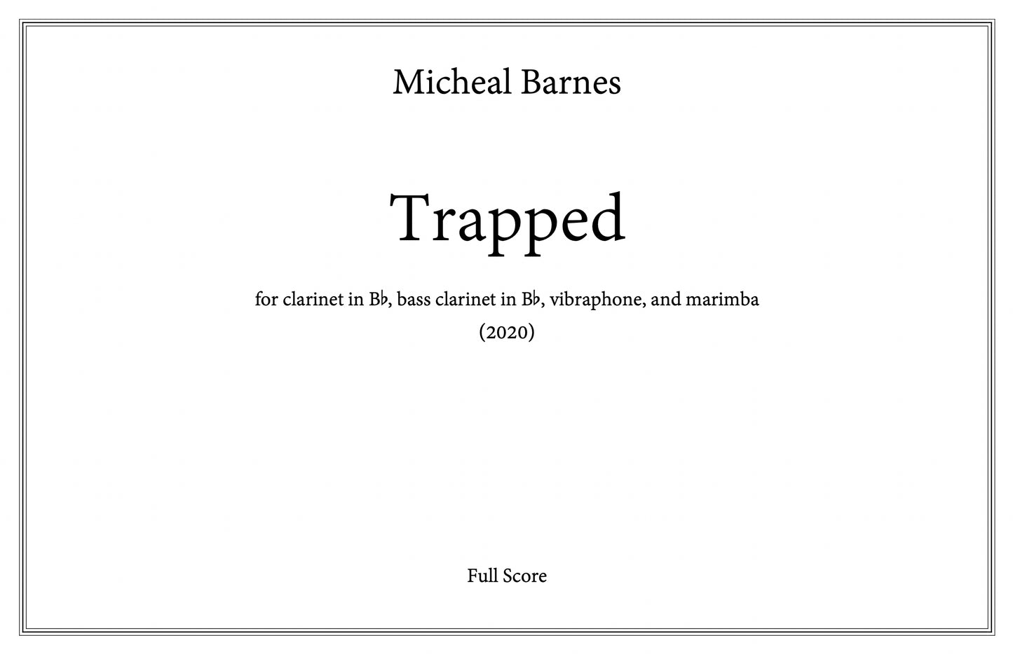 Trapped by Micheal Barnes (DIGITAL DOWNLOAD)